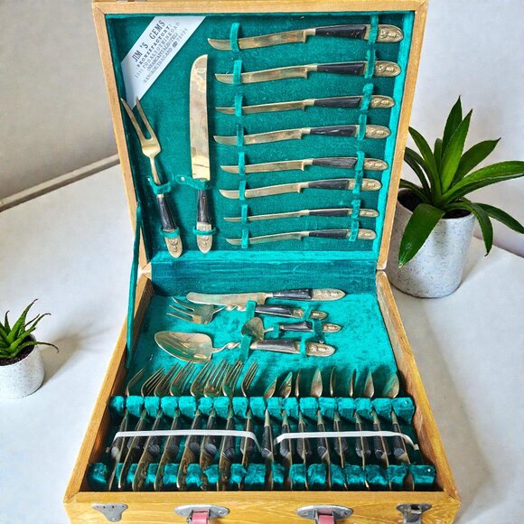 Vintage Other - Vintage JIM’S GEMS Bronze Factory Flatware Set